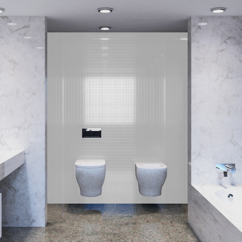 Maska 3d rendering nice tone bathroom with good decoration